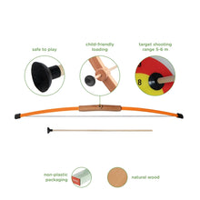 Load image into Gallery viewer, Wooden Longbow w/ Suction Cup Arrows