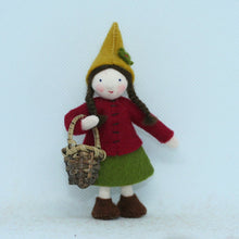 Load image into Gallery viewer, Hedgerow Gnome Girl Felted Waldorf Doll - Three Skin Tones
