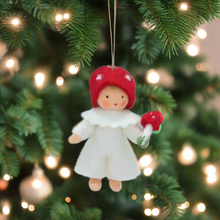 Load image into Gallery viewer, Toadstool Baby Fairy Felted Waldorf Doll