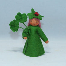 Load image into Gallery viewer, Clover Fairy Felted Waldorf Doll - Three Skin Colors