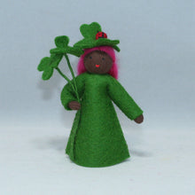 Load image into Gallery viewer, Clover Fairy Felted Waldorf Doll - Three Skin Colors
