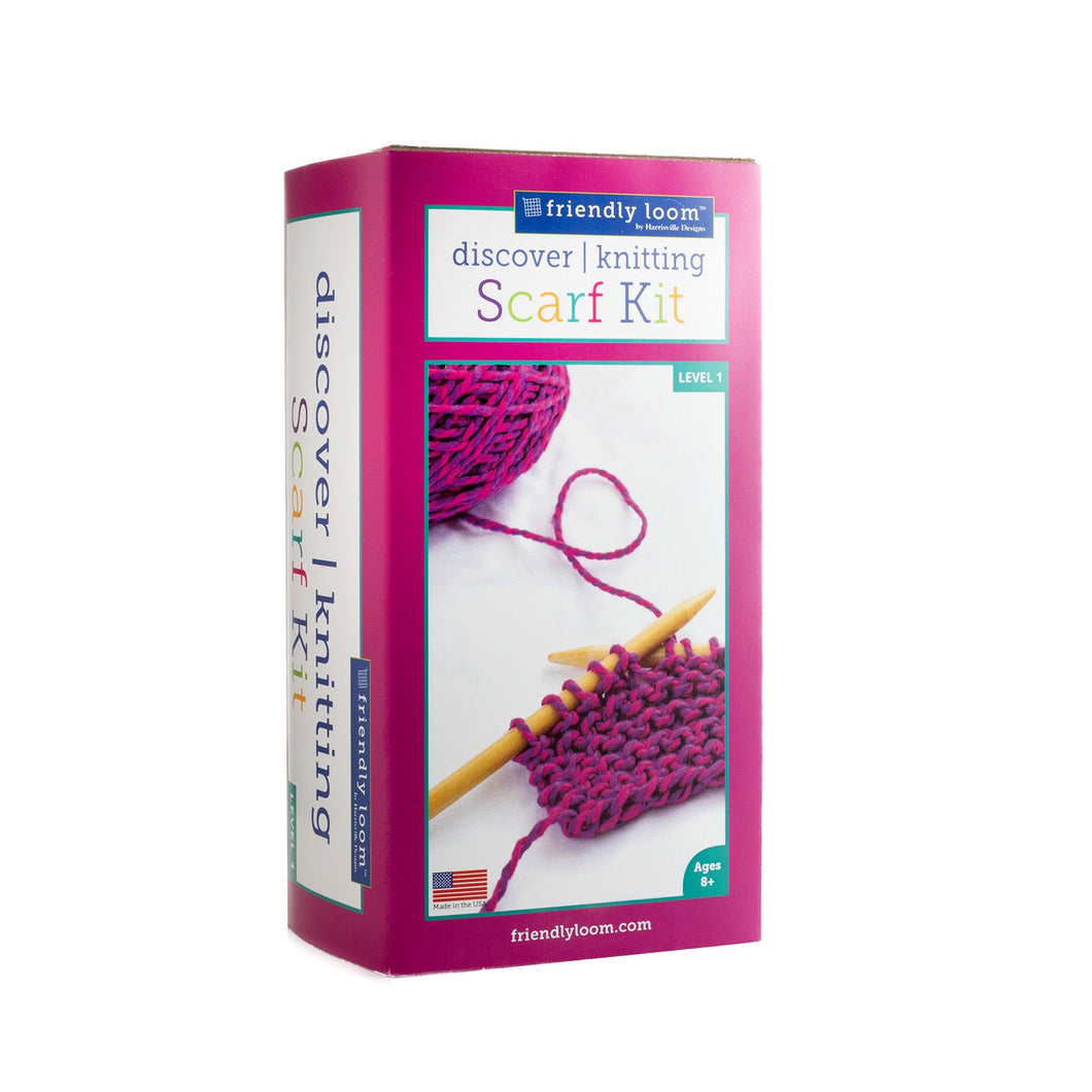 Beginner Knitting Scarf Kit - 3 Colors
