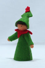 Load image into Gallery viewer, Christmas Tree Prince Felted Waldorf Doll - Four Skin Colors