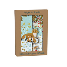 Load image into Gallery viewer, Paw Prints in the Snow Tri-fold Cards - Boxed Set of 5
