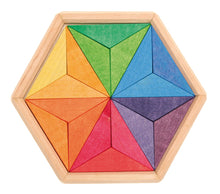 Load image into Gallery viewer, Grimm's Rainbow Wooden Star Puzzle