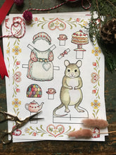Load image into Gallery viewer, Valentine Mouse Paper Doll Craft Kit