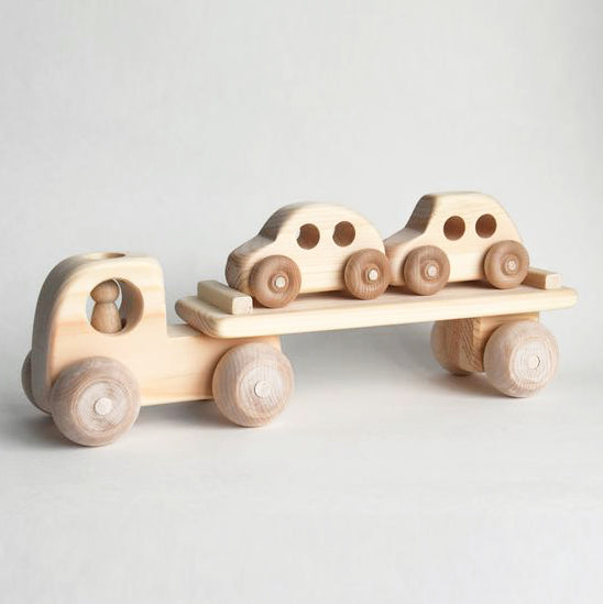 wooden car carrier toy truck