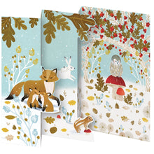 Load image into Gallery viewer, Paw Prints in the Snow Tri-fold Cards - Boxed Set of 5