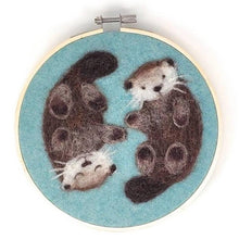 Load image into Gallery viewer, Otters In A Hoop Needle Felting  Kit
