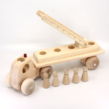 Load image into Gallery viewer, Wooden Toy Fire Engine Truck