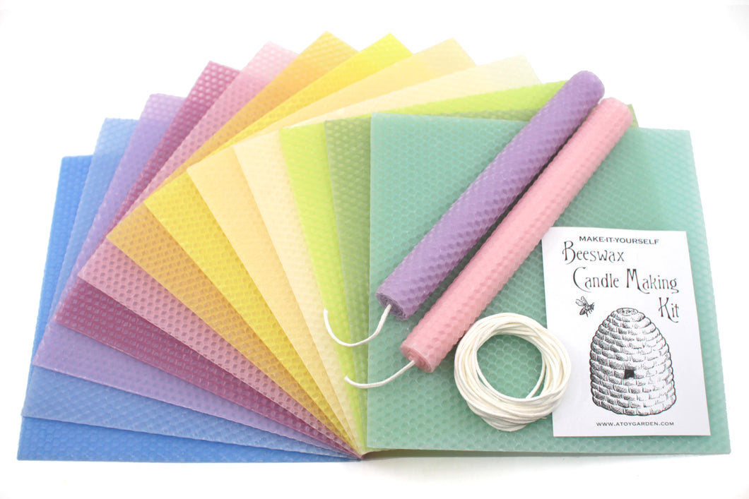 Pastel Rainbow Colors Beeswax Candle Making Kit