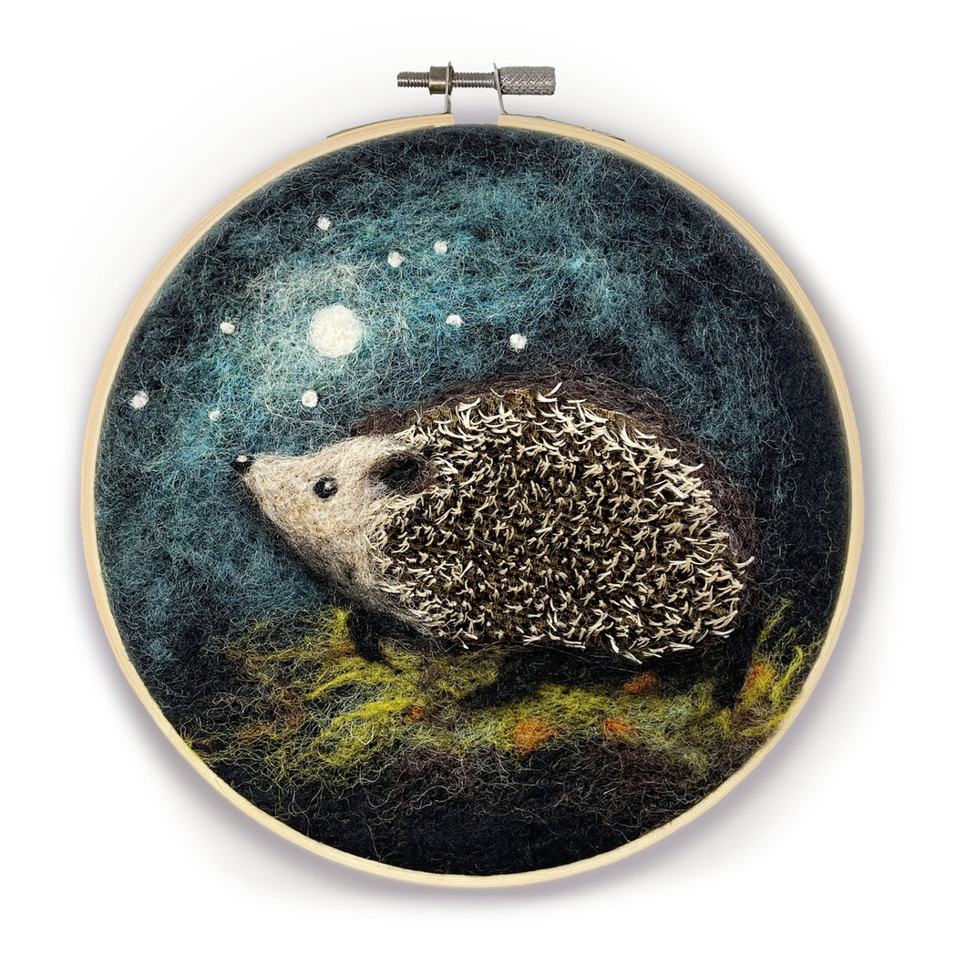 Hedgehog In A Hoop Needle Felting  Kit