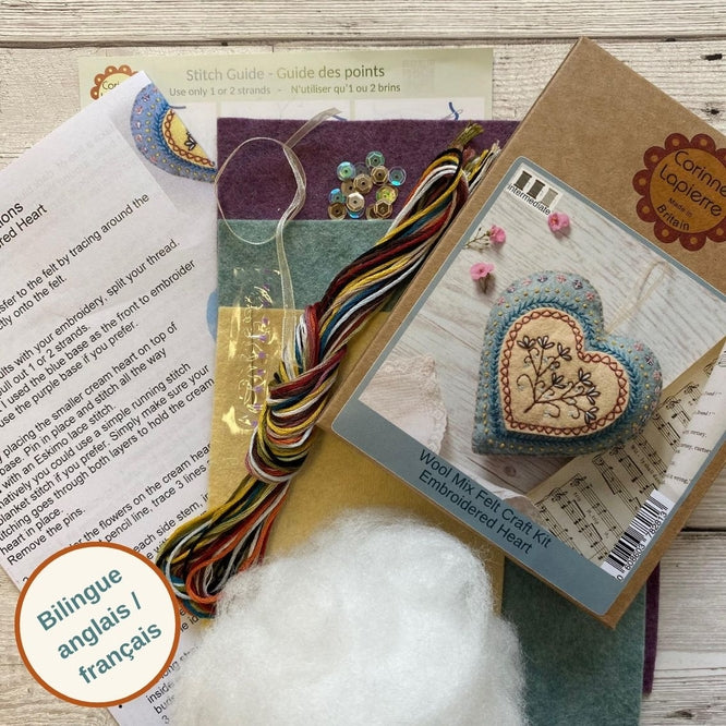 Embroidered Heart Felt Craft Mini Kit