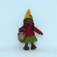 Load image into Gallery viewer, Hedgerow Gnome Girl Felted Waldorf Doll - Three Skin Tones
