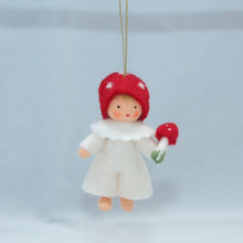 Load image into Gallery viewer, Toadstool Baby Fairy Felted Waldorf Doll
