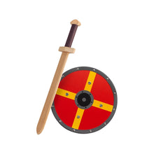 Load image into Gallery viewer, Wooden Sword and Round Shield Set
