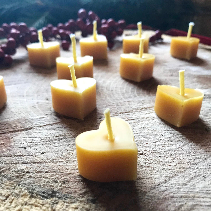 Beeswax Heart Candles (Set of 10)