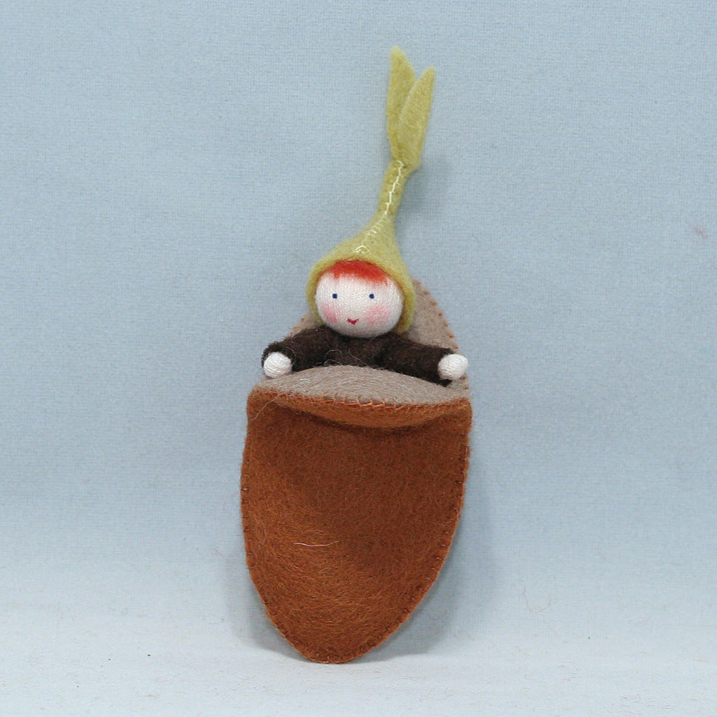 Seedling Baby Fairy Felted Waldorf Doll - three skin tones