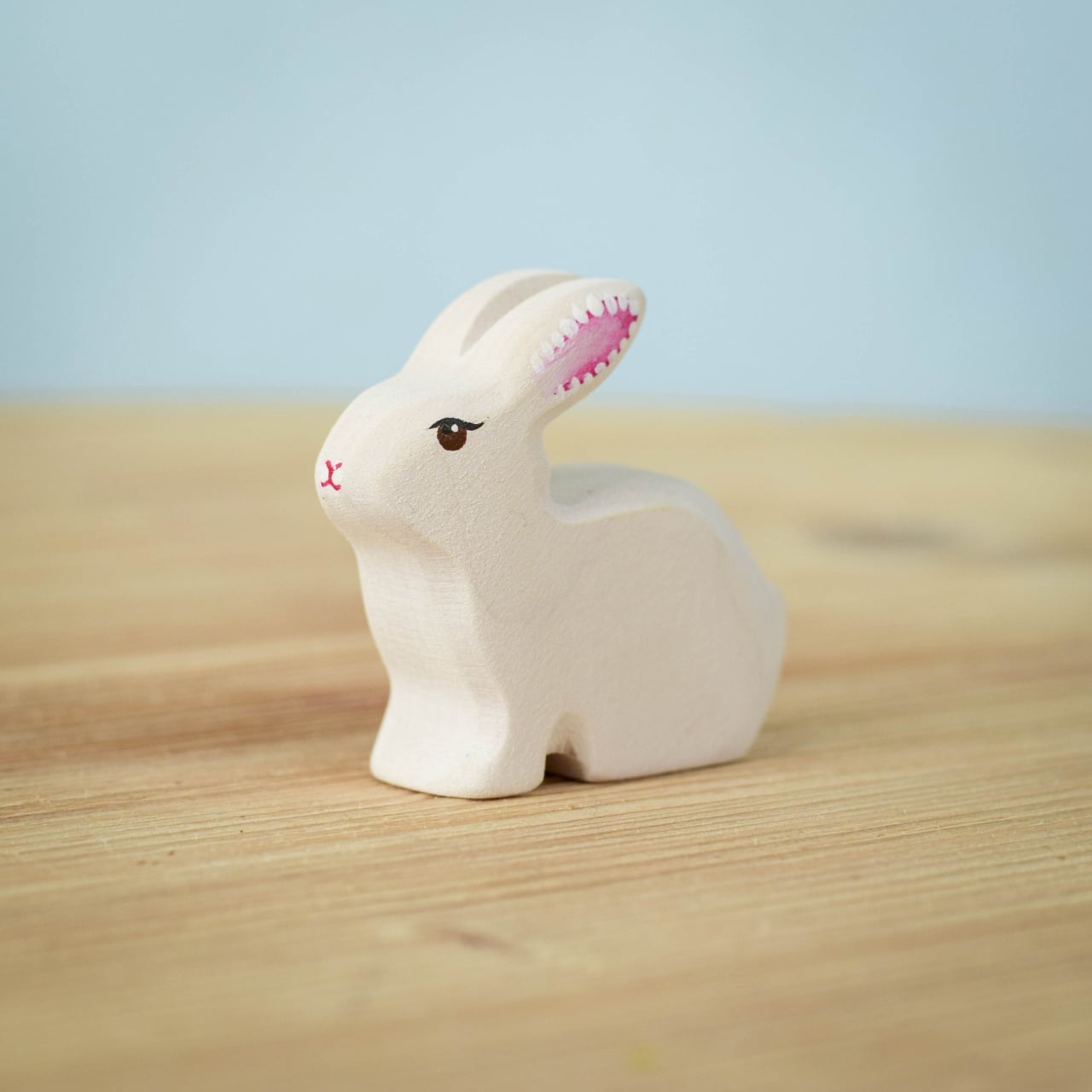 Wooden Sitting White Rabbit