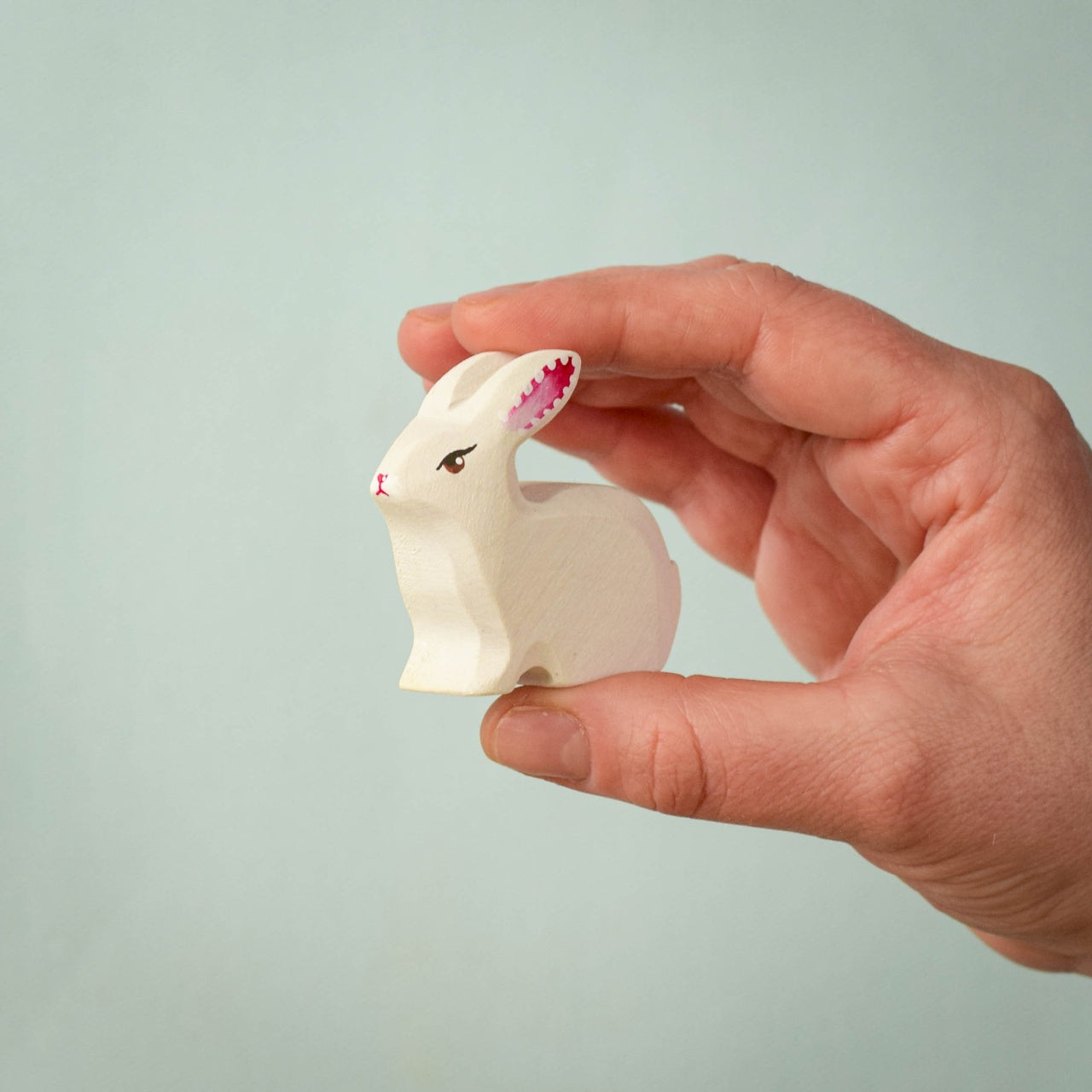 Wooden Sitting White Rabbit