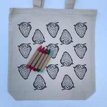 Load image into Gallery viewer, Color-Your-Own Strawberry Market Tote with Eco-Friendly Crayons
