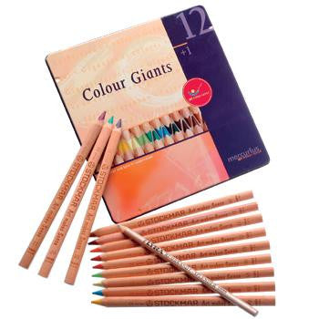 12 Color Giant Pencils plus Splender in a Tin