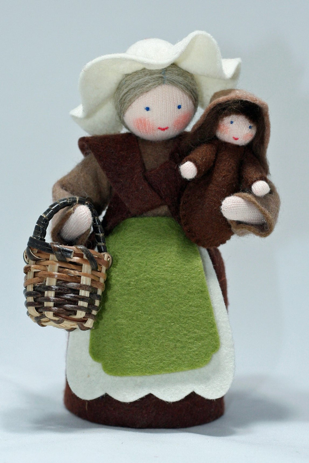 Mother Earth with Baby Seed Felted Waldorf Doll