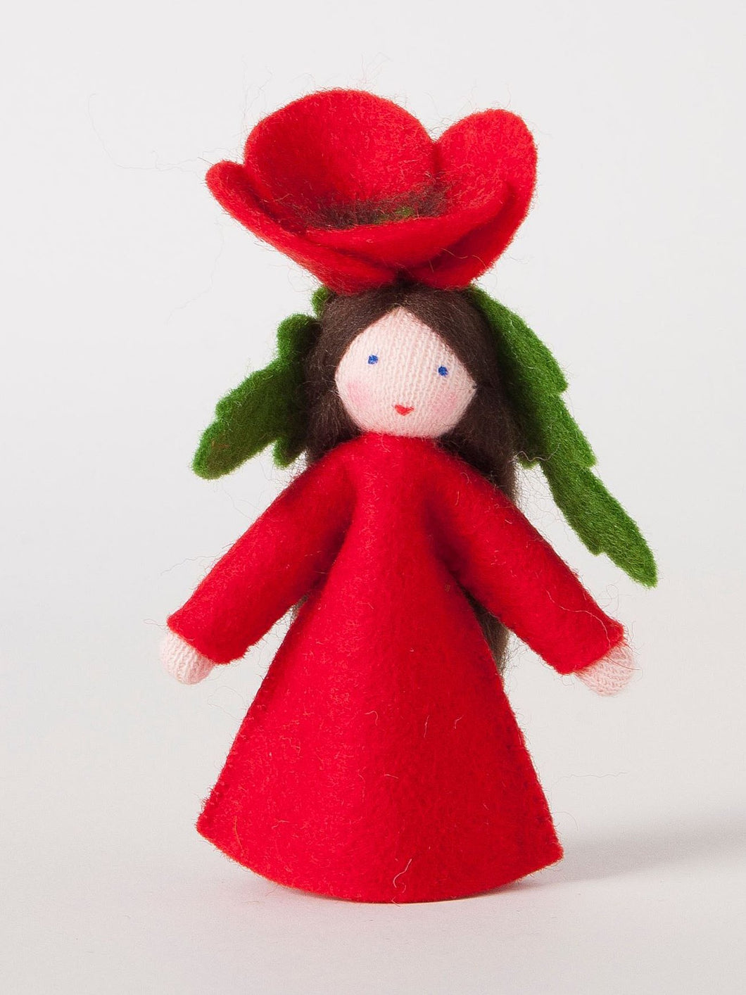 Red Poppy Fairy Felted Waldorf Doll - Four Skin Colors