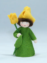Load image into Gallery viewer, Yellow Tulip Fairy Felted Waldorf Doll - Two Skin Colors
