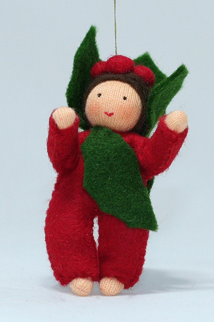 Baby Holly Berry Felted Waldorf Doll