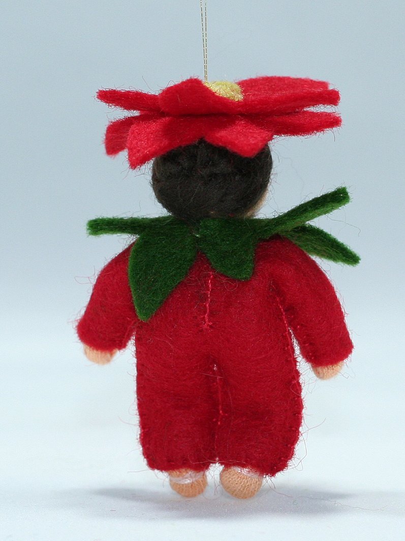 Poinsettia Baby Felted Waldorf Doll