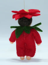 Load image into Gallery viewer, Poinsettia Baby Felted Waldorf Doll

