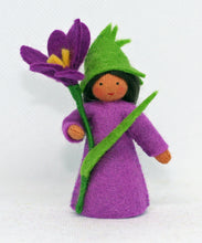 Load image into Gallery viewer, Crocus Stem Fairy Felted Waldorf Doll - Three Skin Tones
