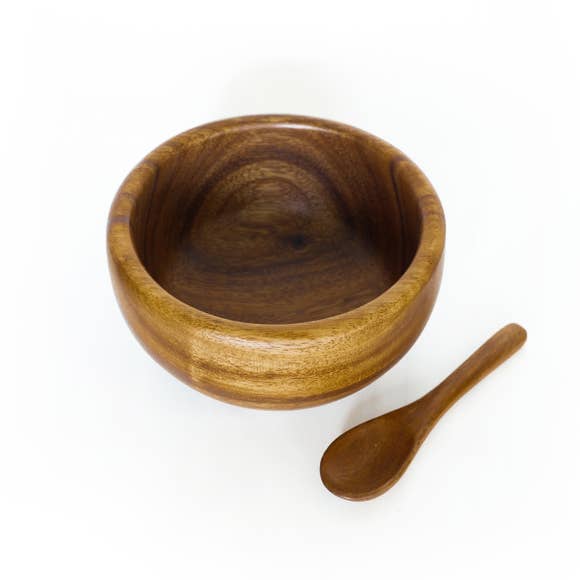 Wood Bowl and Spoon Set