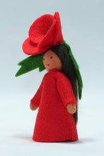 Load image into Gallery viewer, Red Poppy Fairy Felted Waldorf Doll - Four Skin Colors
