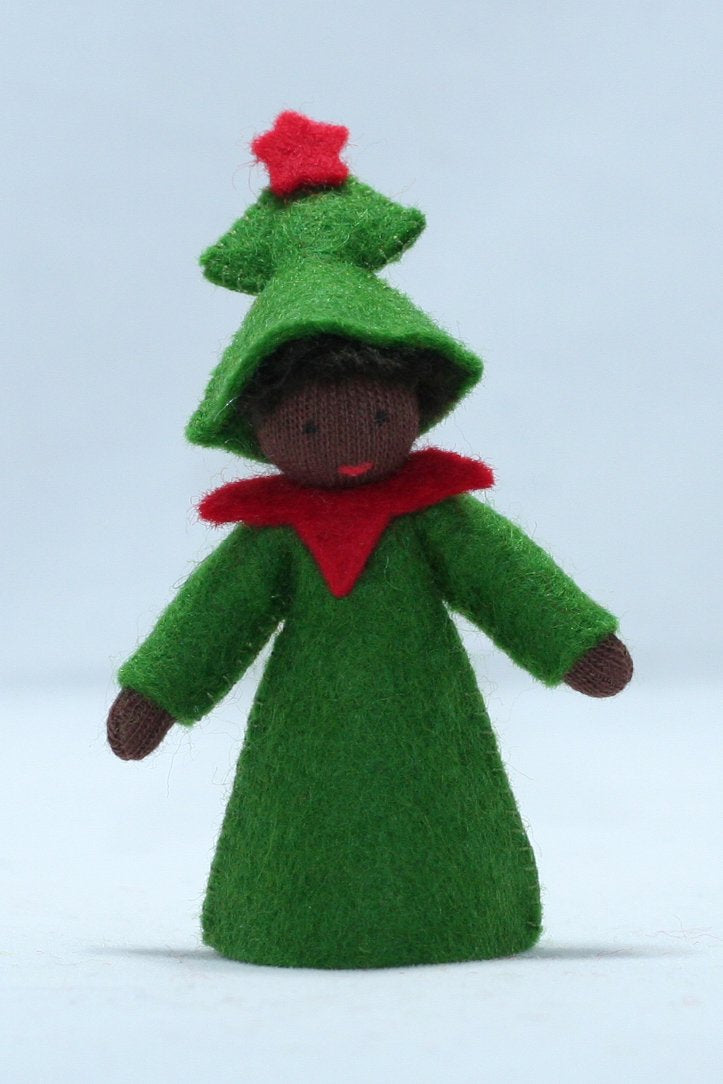 Christmas Tree Prince Felted Waldorf Doll - Four Skin Colors