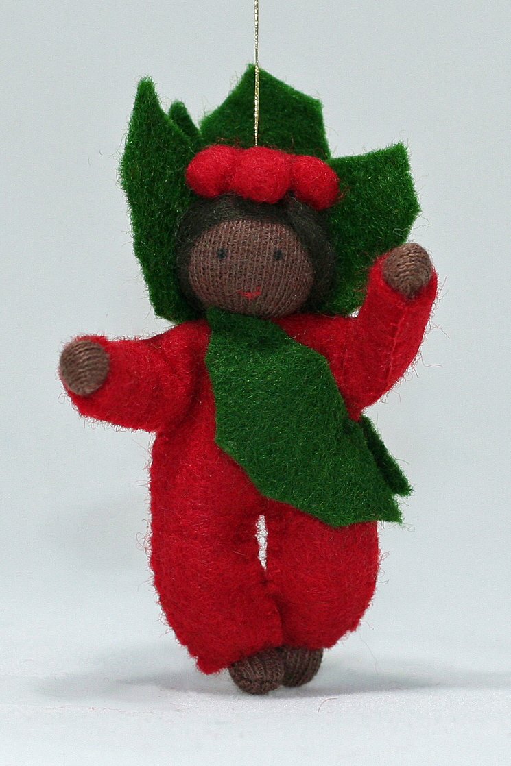 Baby Holly Berry Felted Waldorf Doll
