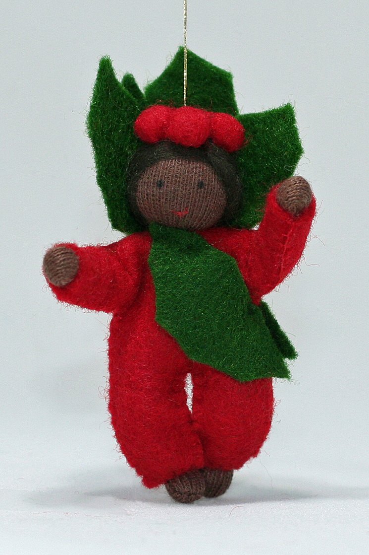 Baby Holly Berry Felted Waldorf Doll - Four Skin Tones