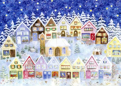 Christmas in the Elves' Village Advent Calendar Card