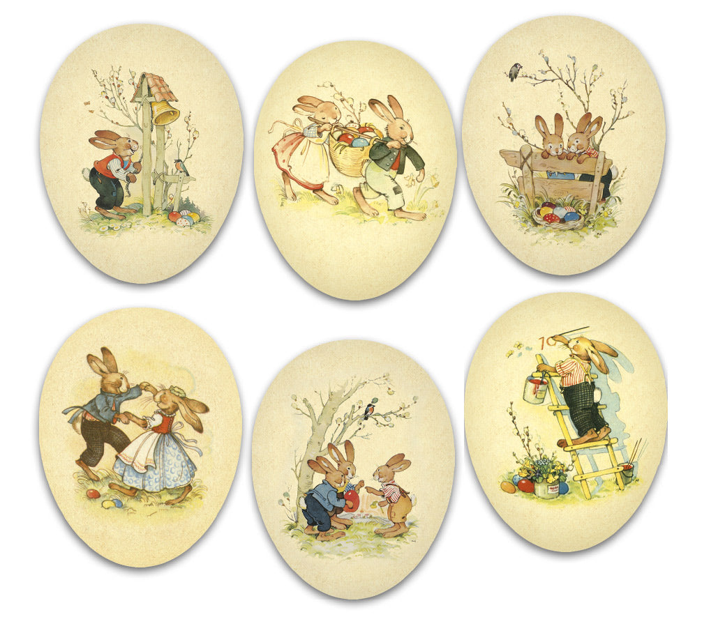 Small German Egg Containers - 6 Bunny Designs