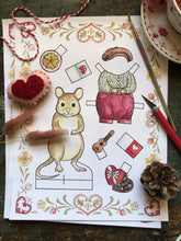 Load image into Gallery viewer, Valentine Mouse Paper Doll Craft Kit

