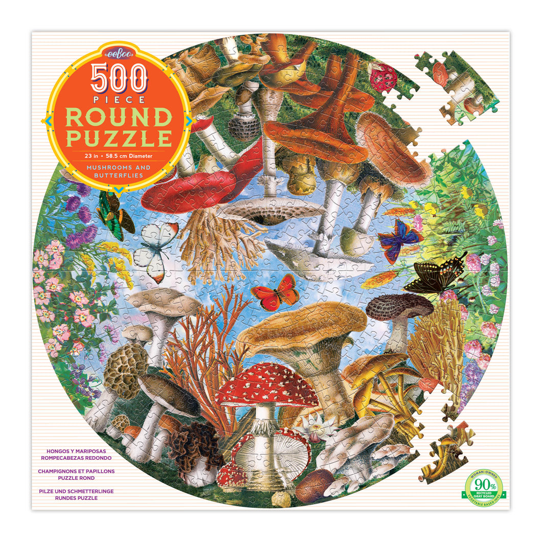 Mushroom and Butterflies 500 Piece Puzzle