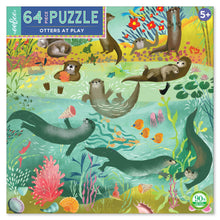 Load image into Gallery viewer, Otters at Play 64 Piece Puzzle
