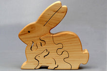 Load image into Gallery viewer, Rabbit &amp; Bunny Wooden Puzzle
