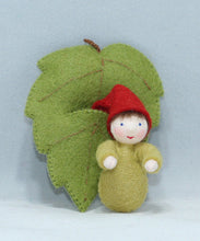 Load image into Gallery viewer, Baby Gnome in Leaf Felted Waldorf Doll
