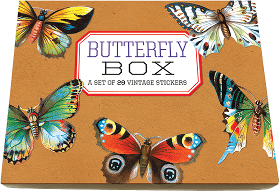 Vintage Butterfly Sticker Box
