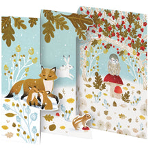 Load image into Gallery viewer, Paw Prints in the Snow Tri-fold Cards - Boxed Set of 5

