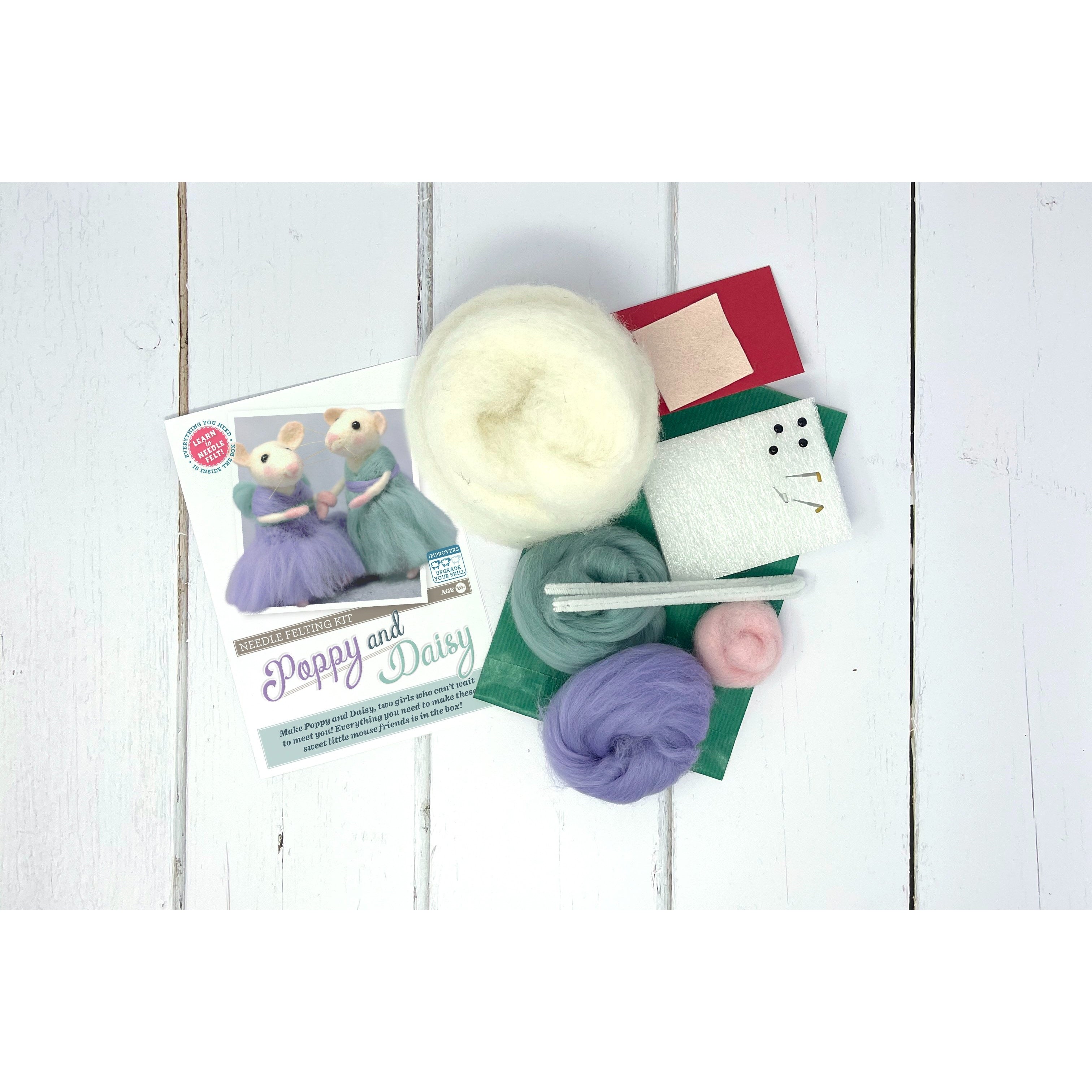 Poppy and Daisy Mice Needle Felting Kit
