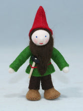 Load image into Gallery viewer, Garden Gnome with Hammer Felted Waldorf Doll

