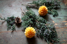 Load image into Gallery viewer, Beeswax Pine Cone Candles
